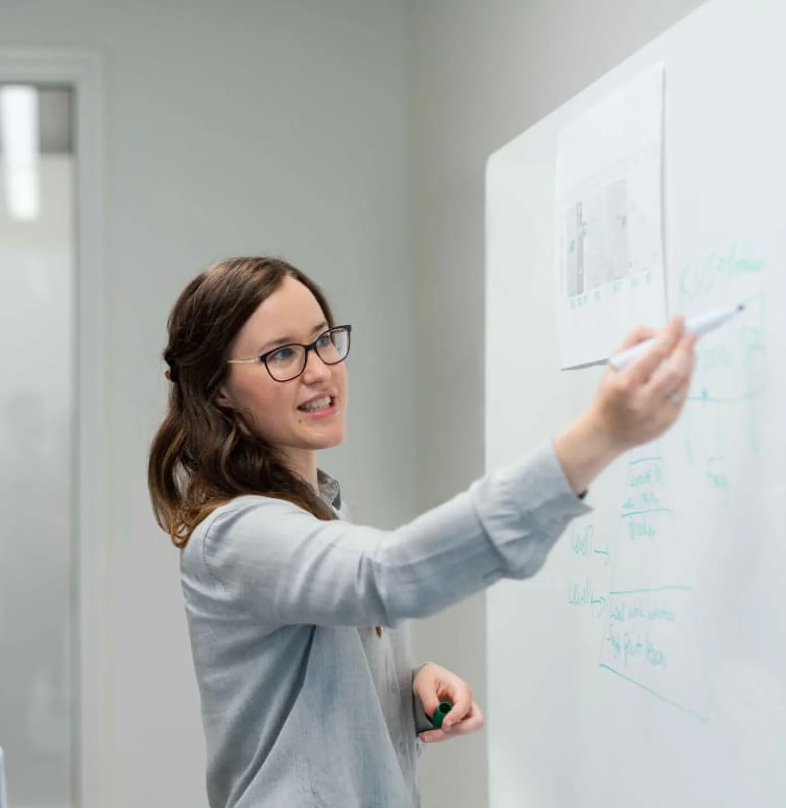 Woman working with accounting tools