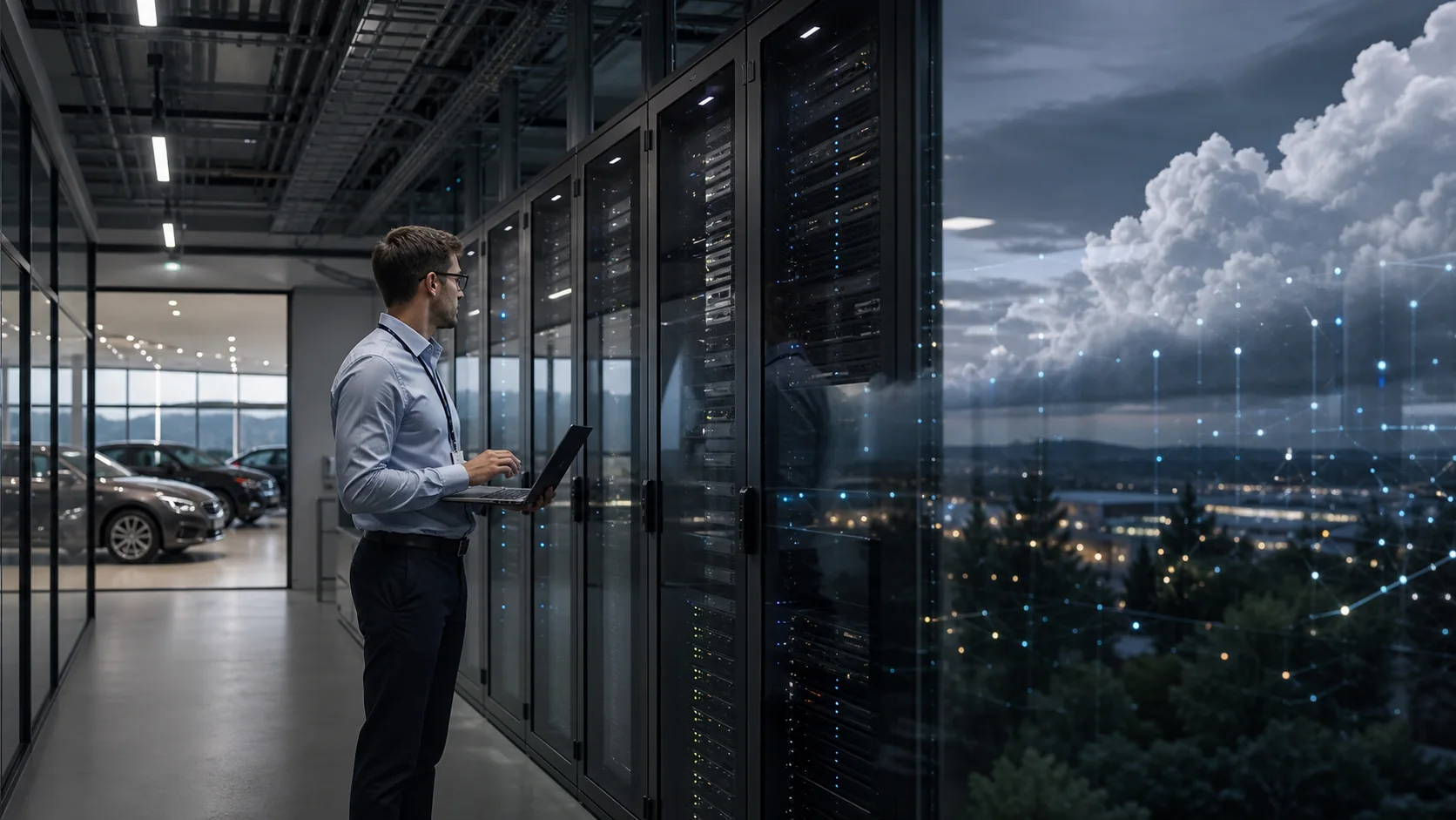 Dealership employees using connected digital workflows across sales, service and back office