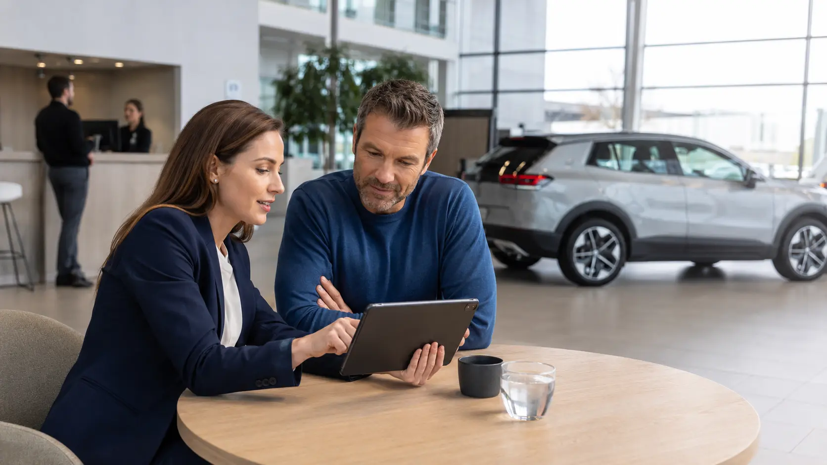 Customer and vehicle journey showing measurable handoffs from lead through sale and aftersales