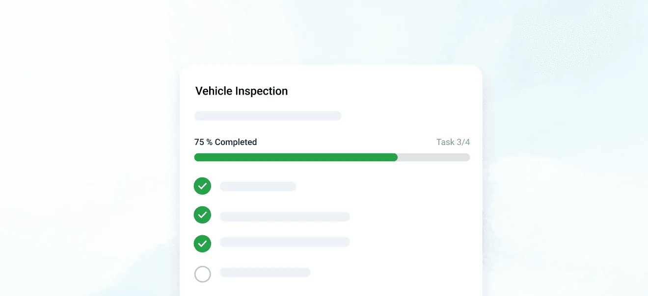 Example of a purchased-vehicle checklist in the Omnetic system