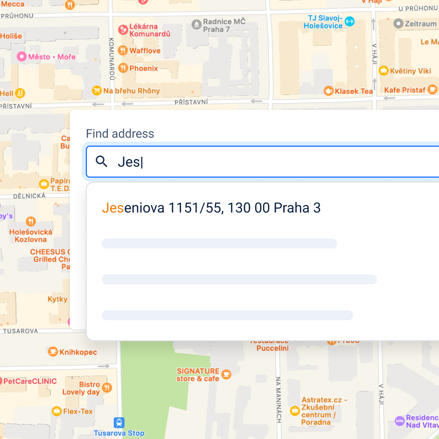 Automatic address suggestions powered by Google